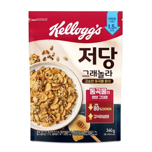 켈로그 시리얼 저당 그래놀라, 360g, 3개