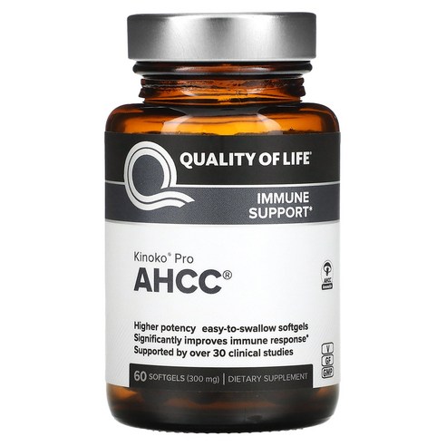 Quality of Life Labs AHCC RX 300mg 소프트젤 60정, 60정, 1개