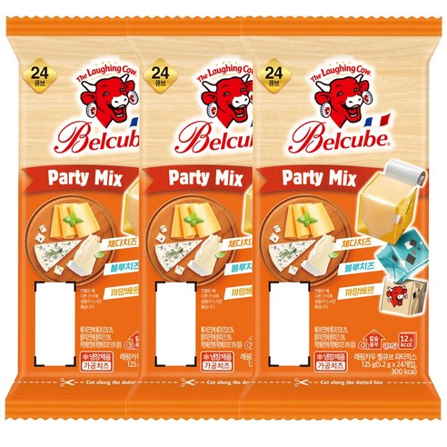 래핑카우 벨큐브 24큐브 125g 파티믹스 3개