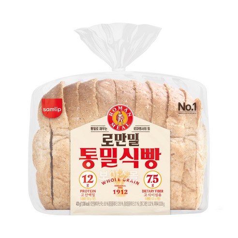 삼립 로만밀 통밀식빵, 420g, 4개