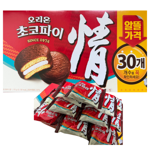 오리온 초코파이 30개입 1개, 1.17kg, 1개