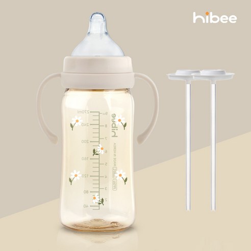 하이비 자기주도젖병 PPSU 270ml 젖병1P+젖꼭지1P+핸들1P+추타입2p or 간편타입2p, 핸들1p/간편타입2p/데이지샌드/젖꼭지 LL(9개월), 1개, 270ml