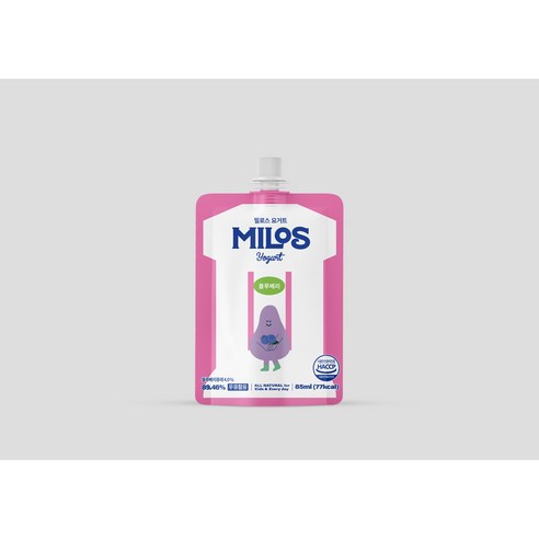 밀로스 어린이 요거트 자일리톨 파우치형 요거트볼, 2개, 85g, 딸기바나나