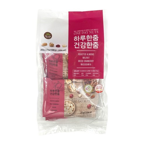 원데이넛 하루한줌 건강한줌 넛츠앤 크랜베리 (20gx10포입)