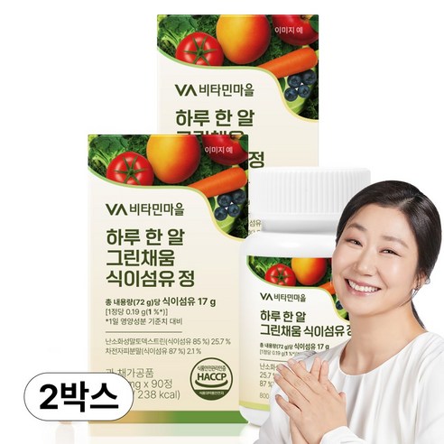 비타민마을 하루 한 알 그린채움 식이섬유 정 90정, 90정, 2개