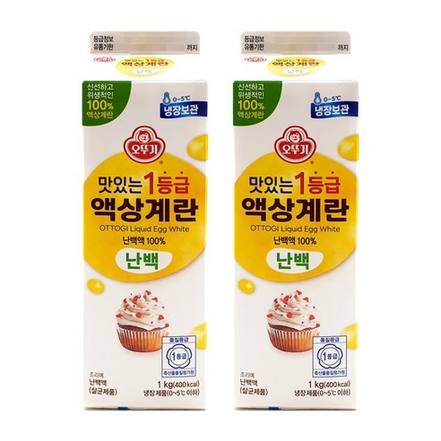 오뚜기 맛있는 1등급 액상계란 난백 1kg 살균 난백액 계란흰자