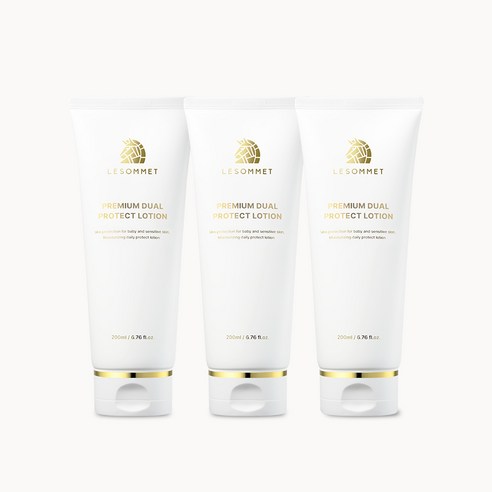 르소메 프리미엄 듀얼 프로텍트 페이스 바디 3in1 저자극 유아 올인원 로션 200ml, 3개, 200ml