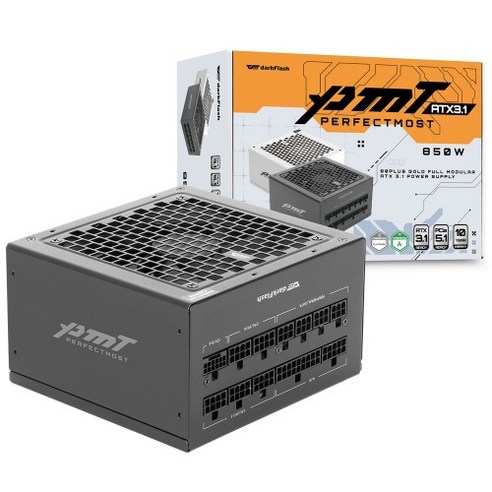 다크플래쉬 퍼펙트모스트 80PLUS골드 풀모듈러 ATX3.1, 1개, 블랙, 850W