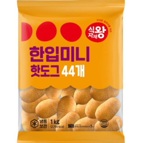 식자재왕 한입미니핫도그, 3개, 1kg