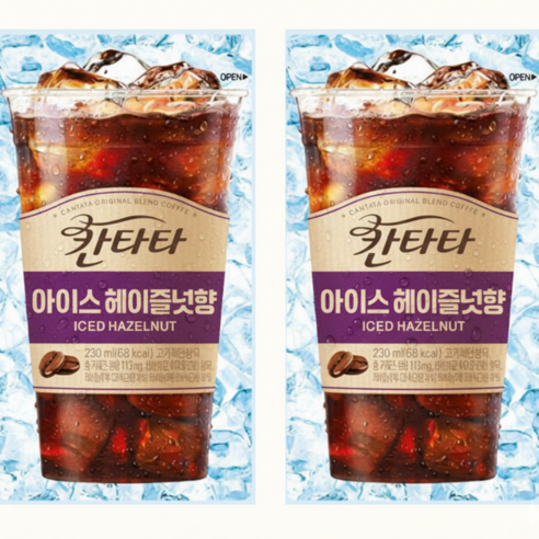 시원한 칸타타 아이스커피 헤이즐넛 190ml, 190ml, 30개