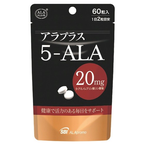 SBI 에스비아이 알라플러스5-ALA 20mg 60정 5-ALA  5-아미노레브린산 건강미용활력증진 [영양보충제]