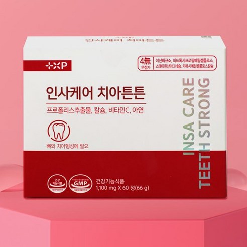 뼈와 이가 탄탄 잇몸영양제 튼튼한 치아 치아건강 프로폴리스 추출물 코랄칼슘 함유 인사케어 치아튼튼 정품