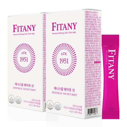 [FITANY] 피타니 제니스칼 팻아웃 샷 HCA 그래니스미스 애사비, 84g, 2박스