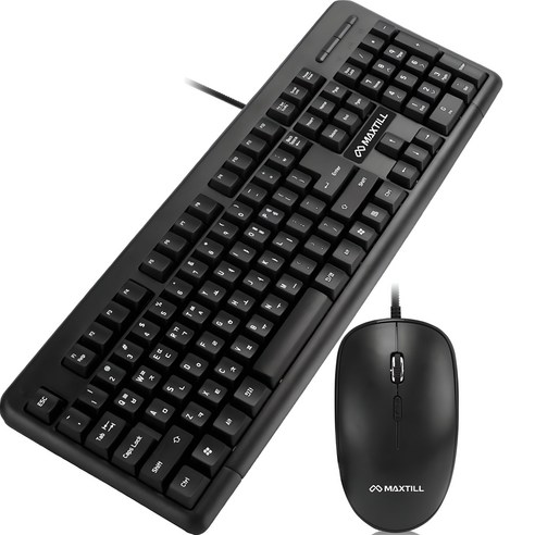맥스틸 USB 유선 키보드 저소음 마우스 세트, MO-MK1000, 일반형