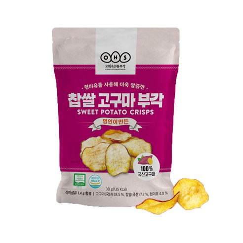 오희숙부각 찹쌀 고구마부각, 5개, 30g