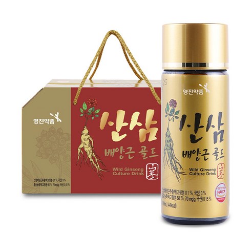 영진약품 산삼배양근 골드 홍삼 함유 프리미엄 활력 음료 선물용케이스, 10개, 100ml