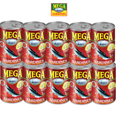[PERA PLUS] MEGA SARDINES in tomato sauce chili red 필리핀 메가 생선 통조림