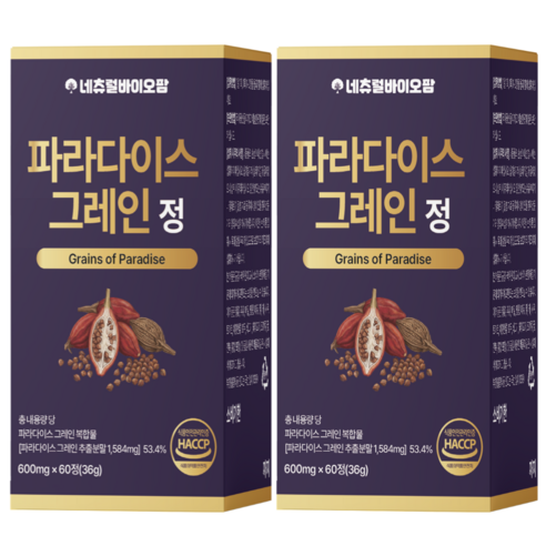 네츄럴바이오팜 파라다이스 그레인 추출물, 2개, 60정
