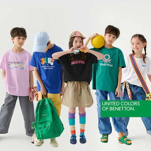 베네통 언더웨어 베네통키즈 26S S 로고그래픽 반팔티셔츠 5종세트