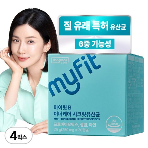 동국제약 마이핏 이보영 질 유래 특허 유산균 50억 6중 기능성 여성유산균