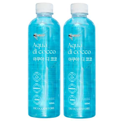 아쿠아디코코 pH 7.5 약 알칼리성 물 미네랄 워터 미세플라스틱 없는 깨끗하고 안전한 프리미엄 최고급 물 (FDA 할랄 인증, 칼슘 칼륨 규소 마그네슘 함유), 60개, 500ml