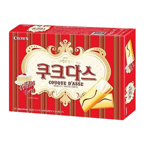 쿠쿠다스 크라운 화이트토르테 288g(8gX36봉지) 식품 > 스낵/간식 스낵/시리얼 과자쿠키/비스킷/크래커 과자쿠키
