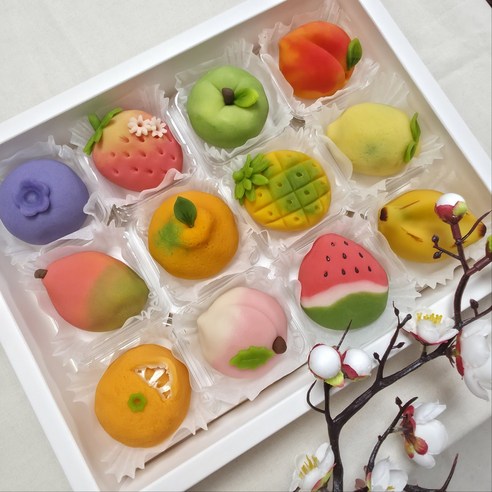 에론은과 수제과일화과자 어르신간식 상견례 답례품 명절선물세트, 50g, 12개