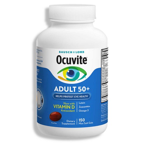 [정품 미국 직배송] 바슈롬 오큐바이트 50+ 150정 (소프트젤) Bausch Lomb Ocuvite 150정-2개 세트