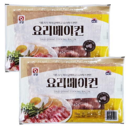 사조오양 요리베이컨 1kg 냉동베이컨 앞다리살