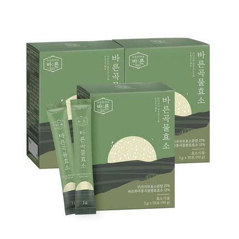 바른 국내산 저분자 발효 곡물효소, 90g, 3박스