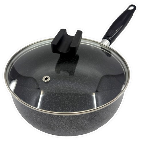 써니 편수냄비 양은 라면 짜장 냄비 국산 코팅, 22cm, 블랙, 1개