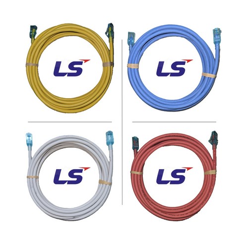 [콩장패밀리] LS원선 CAT.6 기가비트 UTP 핸드메이드 다이렉트 랜선, 10m, 1개, 레드