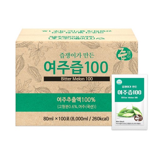 즙쟁이 여주즙 100포 실속형, 80ml, 100개
