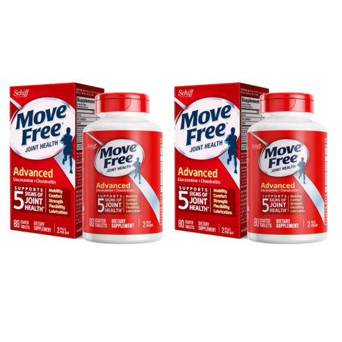 무브프리 어드밴스드 글루코사민 + 콘드로이틴 코팅된 타블렛, 80정, 2개