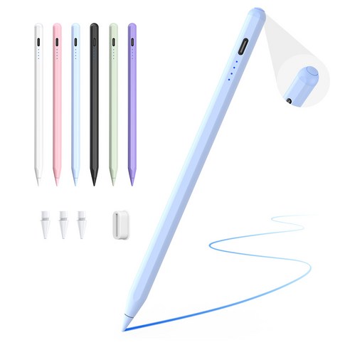 JAMJAKE 아이패드 호환 스타일러스 펜슬 스마트 터치펜 초미세 펜촉 USB-C 충전식 SP8