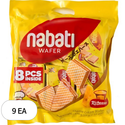 나바티 치즈맛 웨이퍼, 414g, 9개