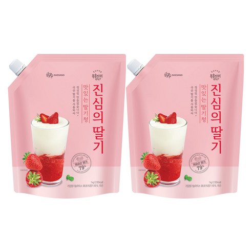 복음자리 진심의 딸기 1kg / 국내산딸기/딸기청/과일청/딸기라떼과일청, 2개, 1kg, 1개입