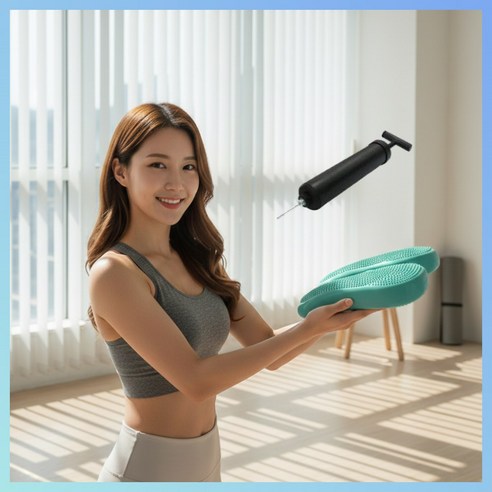 지크호 홈트 무소음 지압 스텝퍼 젤리 천국의 계단 + 에어 펌프, 그린 리얼순수