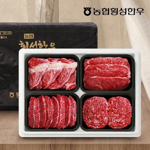농협횡성한우 어사품 1등급 구이모듬정육세트 5호1.6kg(냉장 팩당 400g)
