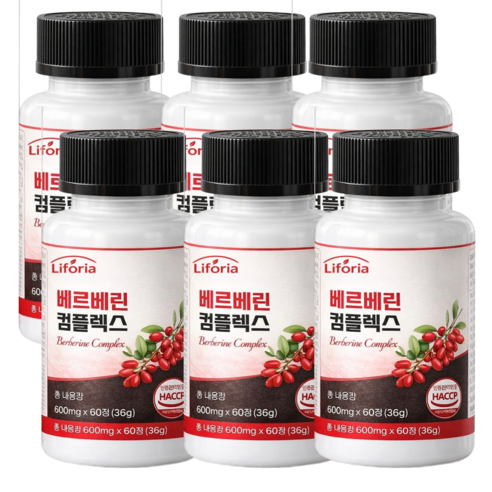 리포리아 파이토좀 베르베린 식약청인증 파이토케미컬 배르베린 파이토솜 피토케미컬, 6개, 60정