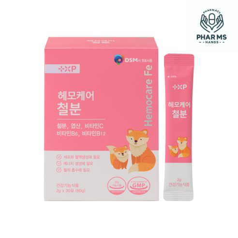 [팜스핸드]어지럽고 현기증 나거나 피곤할때 맛있게 하루 한포 먹는 리포퍼 철분, 1세트, 30정