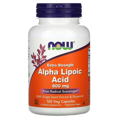 나우푸드 알파리포산 고함량 항산화제 당뇨 혈당유지 및 갑상선 기능 보조 600mg 120베지캡슐