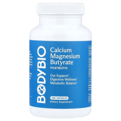 [해외] [BodyBio Butyrate with Calcium & Magnesium] 바디바이오 뷰티레이트 칼슘 마그네슘 100캡슐