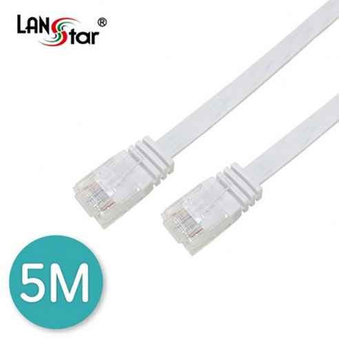 LANstar UTP평면케이블 CAT6 5M LS-F6UTPD-5MW, 단일상품, 1개, 5m