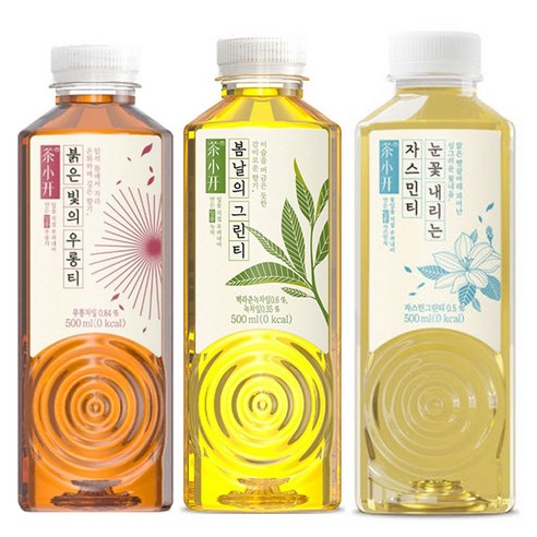 [마시자몰] 태항 3종 500ml 2개씩 붉은빛의 우롱티 + 봄날의 그린티 + 눈꽃내리는 자스민티, 500ml