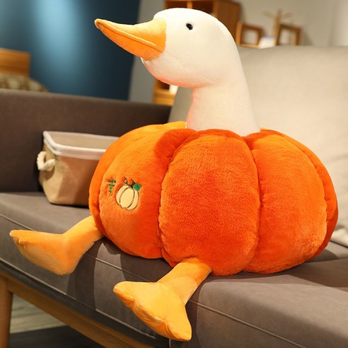 귀여운 거위 인형 호박 오리 봉제완구 독특한 디자인 여성 선물, 오렌지, 30cm