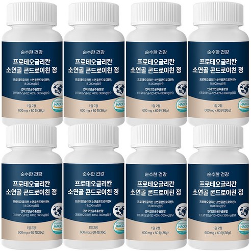 순수한건강 콘드로이친 소연골 프로테오글리칸 고함량 18,000mg, 8개, 60정