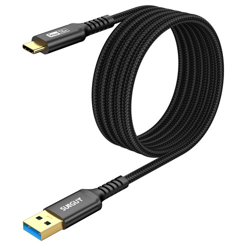 SUNGUY USB C타입 고속 충전 케이블 데이터 전송 10Gbps 18W, 1개, 블랙, 2m