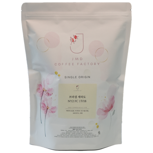 [제이엠디커피팩토리] 브라질 세하도 NY2 고소한 산미없는 커피 원두, 1개, 1kg, 홀빈(분쇄안함)
