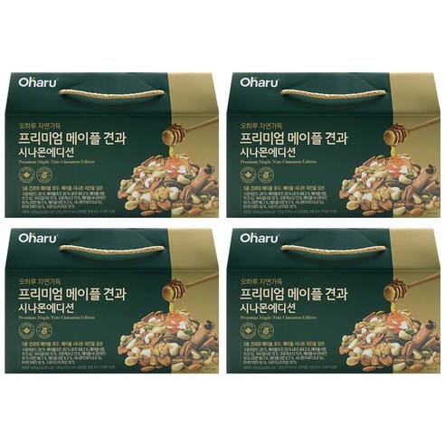 오하루 프리미엄 메이플 견과 시나몬 에디션 20개입 4박스 400g 4개